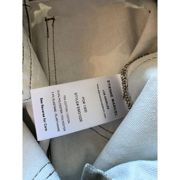 Étienne Marcel Structured Camo Cargo Slim Fit Jeans — Red Zipper Detail Sz. 24 - Picture 10 of 11